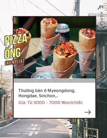 Pizza ống Konpija Hàn Quốc